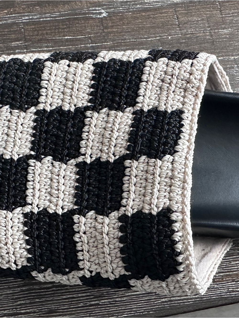 The Sak Black and Cream Crochet Mules